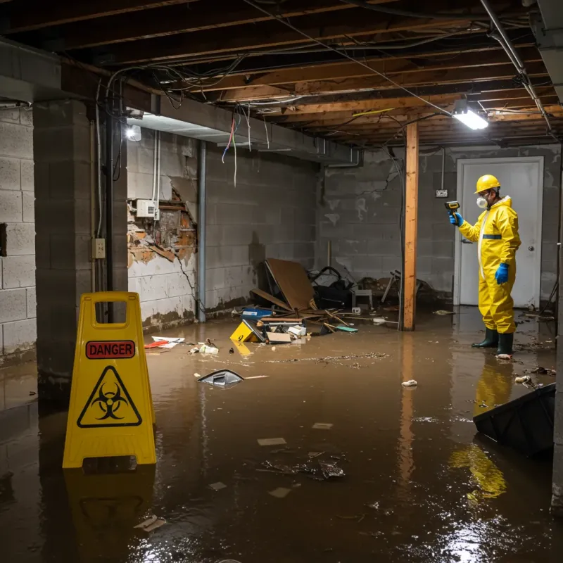 Flooded Basement Electrical Hazard in Abington, MA Property